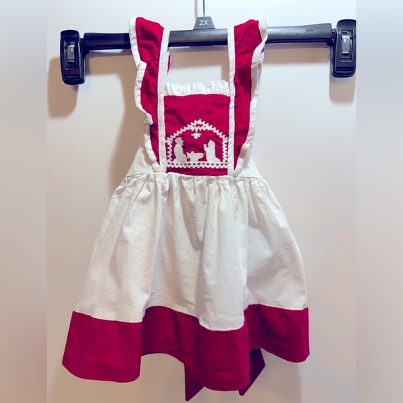 Lil Cactus infant ruffle‎ dress with embroidered nativity scene. Size 3-6… - Picture 1 of 5